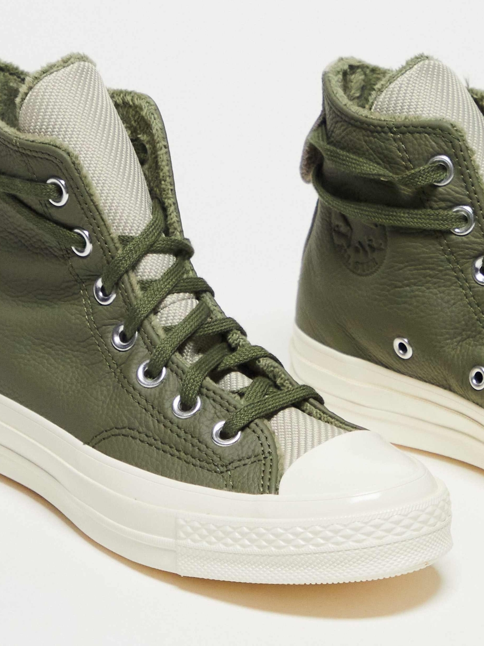 High-Top Sneakers in Olive Green
